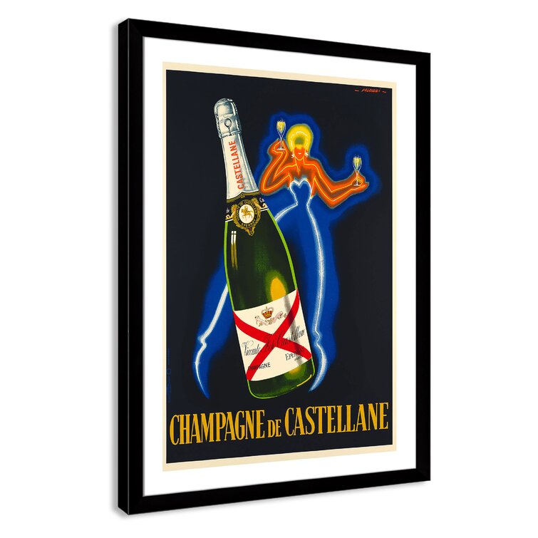 Champagne De Castellane Framed On Paper Print